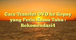 Cara Transfer OVO ke Gopay yang Perlu Kamu Tahu : Rekomendasi4